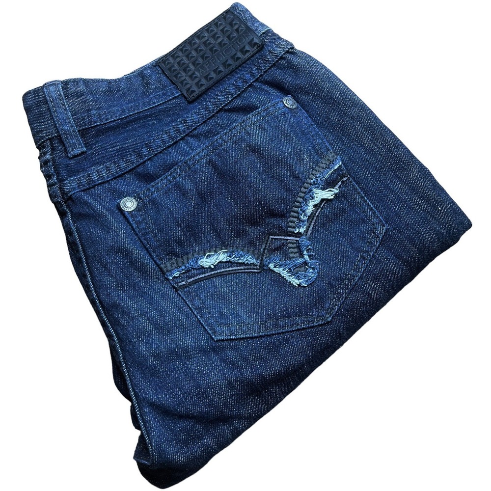 AFFLICTION Ace Slim Straight Men's Denim Jeans Navy Blue Size 36x32